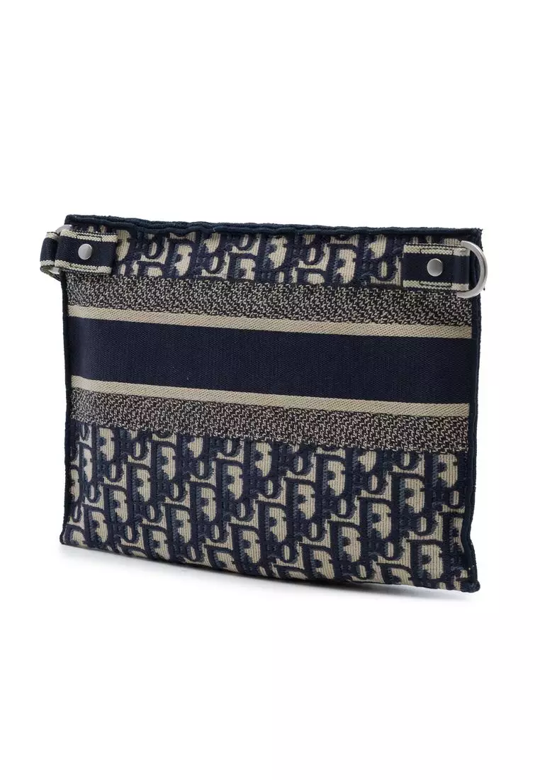 Pre-Loved Dior Oblique Canvas Flat Crossbody