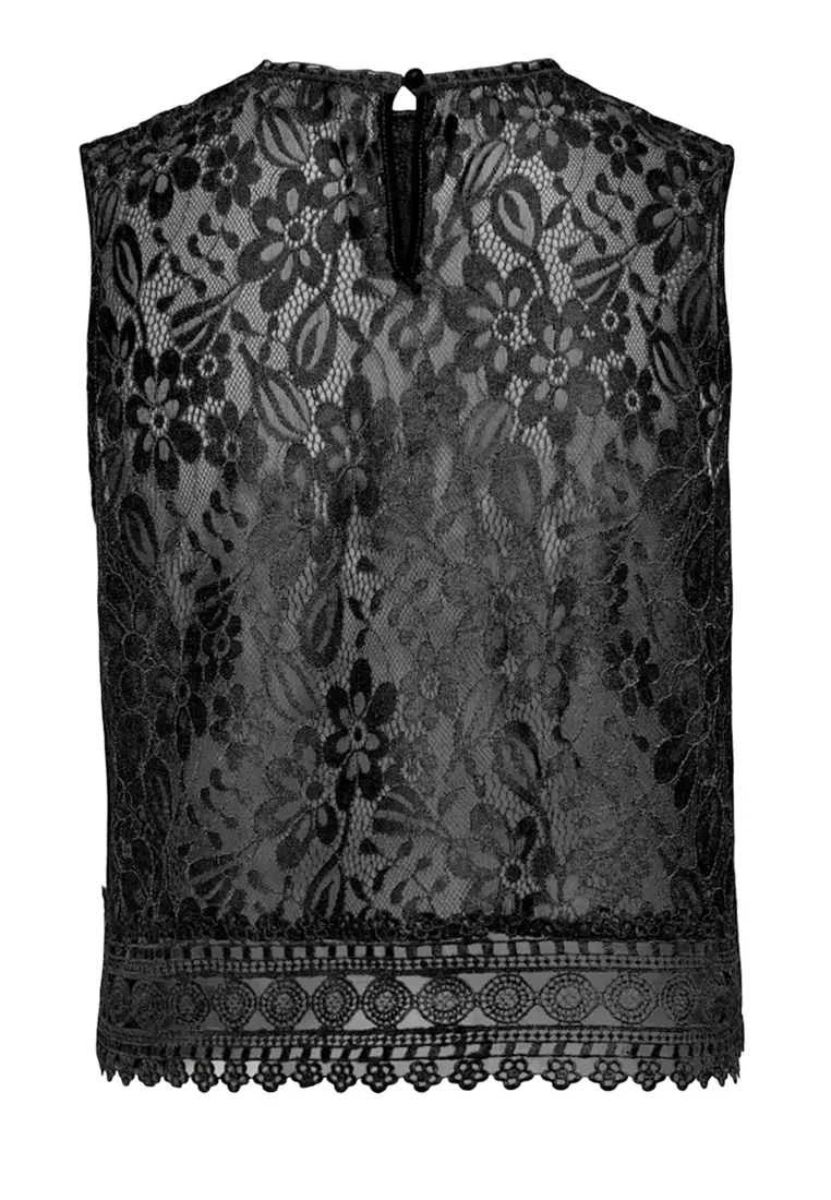 Sleeveless Lace Jersey Top