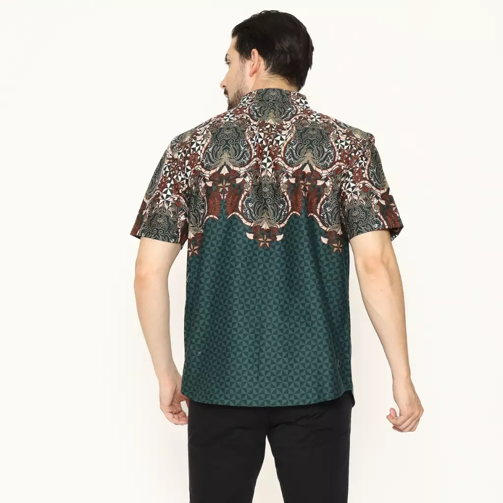 AMK Kemeja Batik Pria Lengan Pendek SHB Hara S/S Green