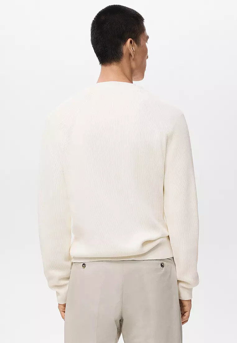 Ribbed Knitted Cardigan With Buttons