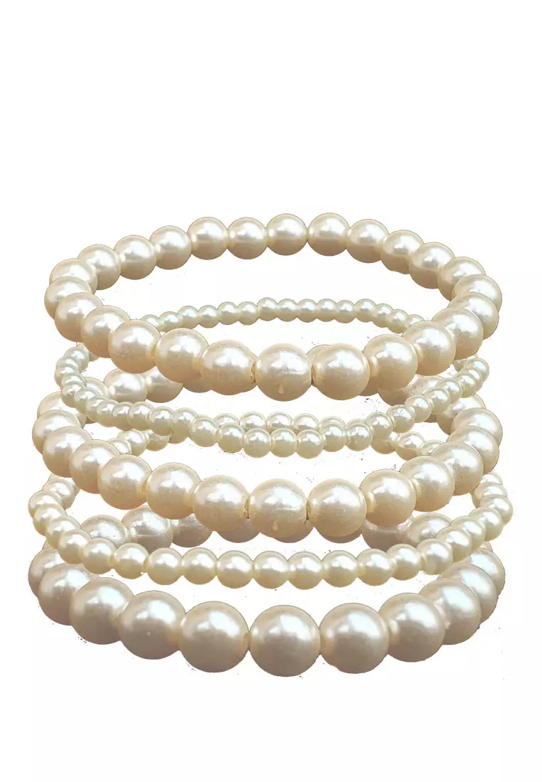 Pearl White Bracelet Set