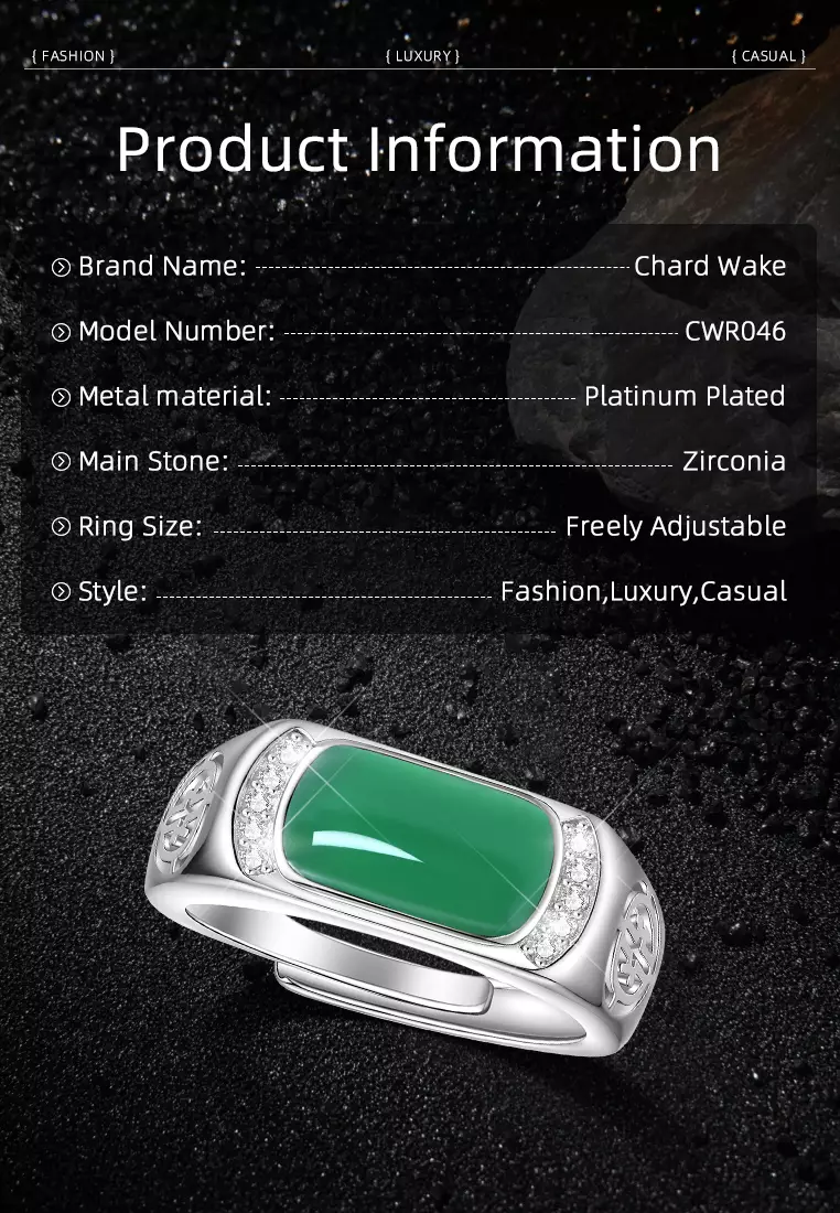 Cincin Pria Perhiasan Zircon 5A Original Free Size Anti Luntur Fashion Cincin Cowok COD