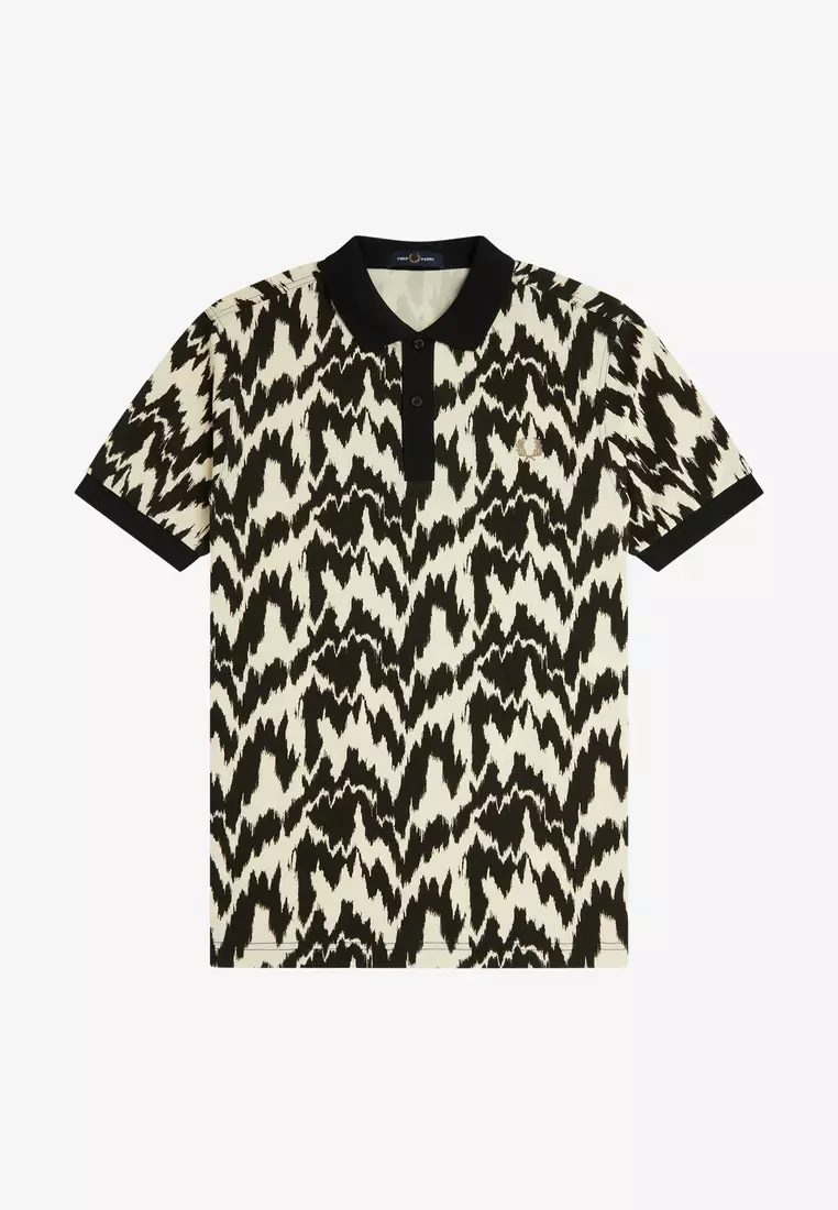Fred Perry M8690 AMY ANIMAL PRINT POLO SHIRT