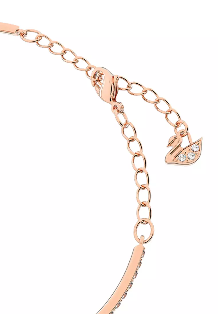 Sparkling Dance Bracelet, Round Cut, Oval shape, White, Rose Gold-tone Plated
