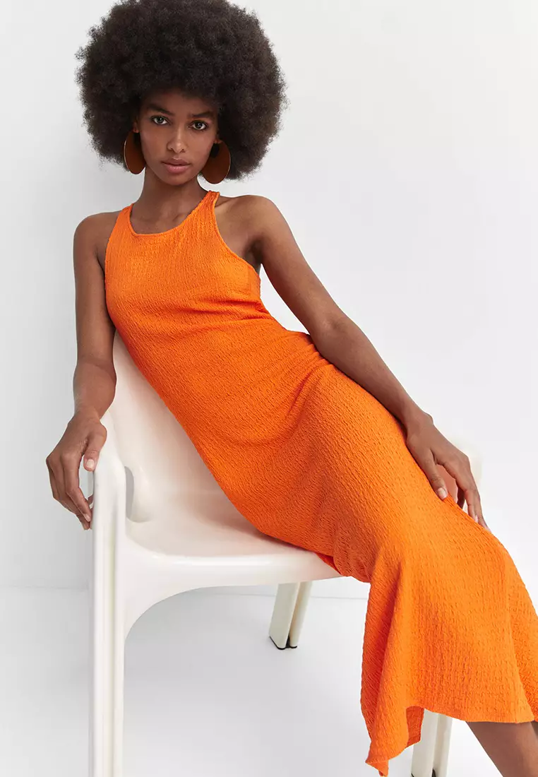 Mango dress sales orange