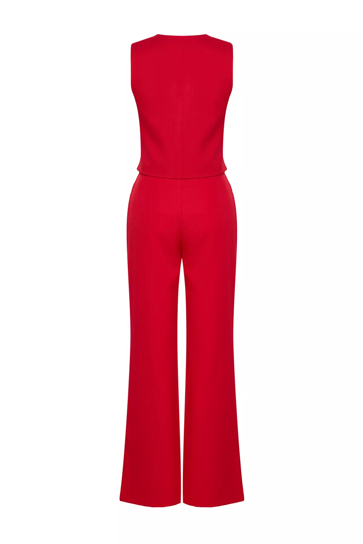 Red Regular Woven Vest Wide Leg/Wide Leg Trouser Set Twoaw25Au00091