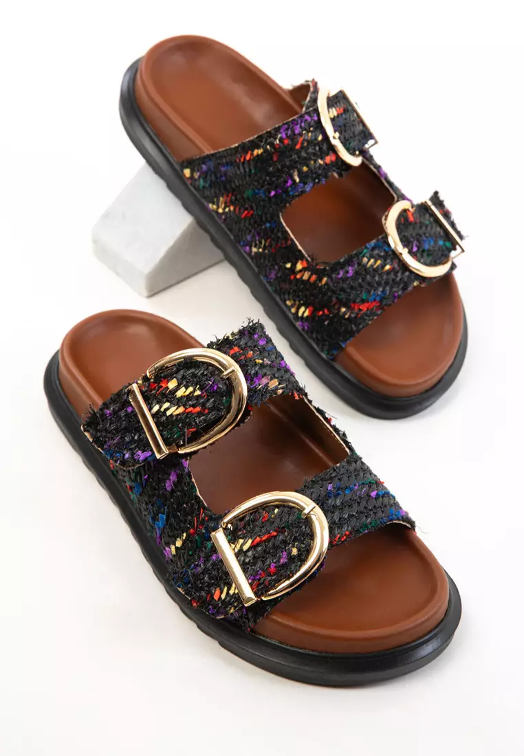 Double Straps Braided Sandals