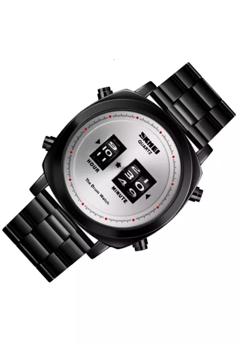 Jam Tangan Casual Analog Pria Strap Tali Material Stainless Steel WQ47 ORIGINAL