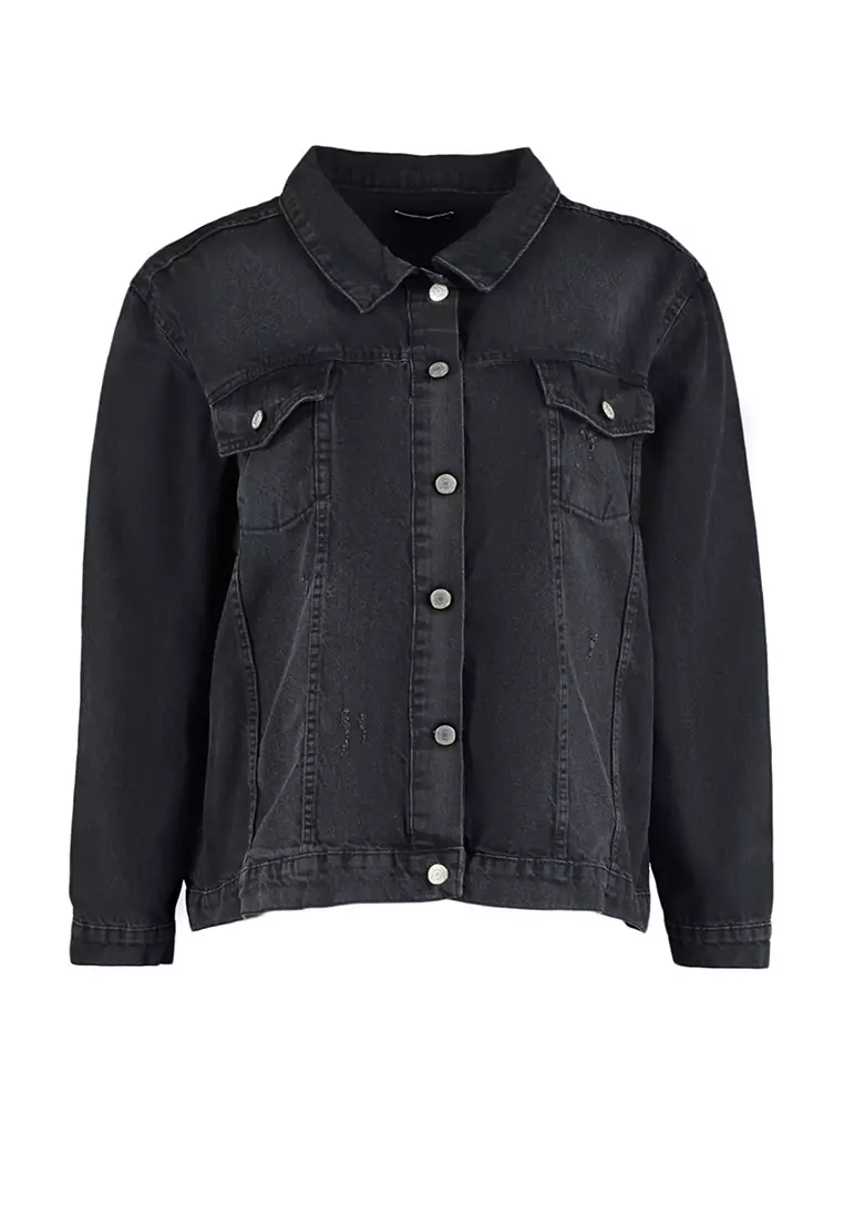 Plus Size Pocket Detailed Denim Jacket