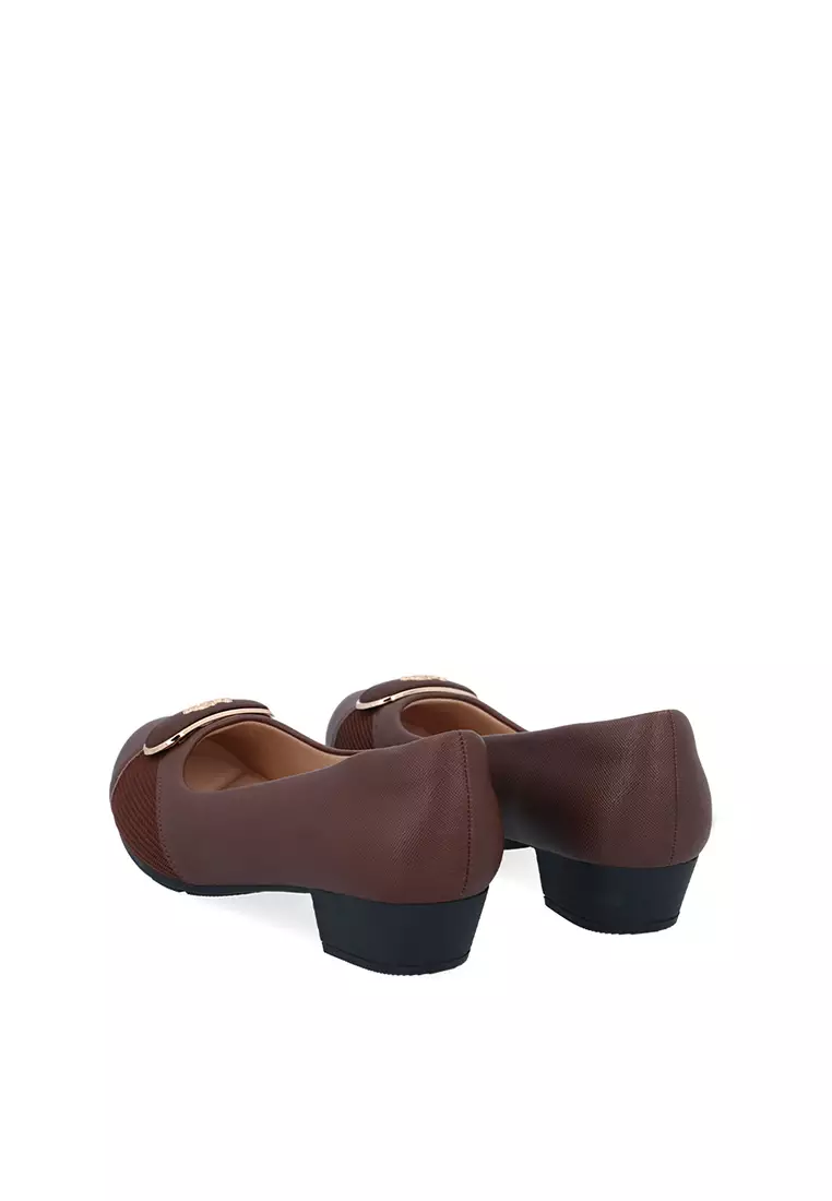 Dark Brown CR Amelia Textured Pumps
