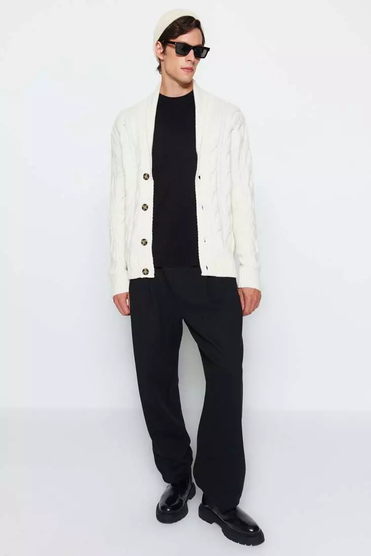 Slim fit shawl collar cardigan top