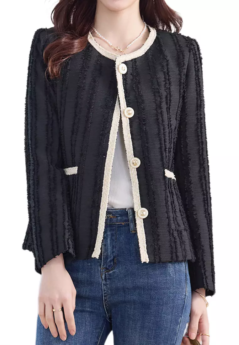 Buy HAPPY FRIDAYS Small Fragrance Tweed Suit Jacket YGH-EH8361