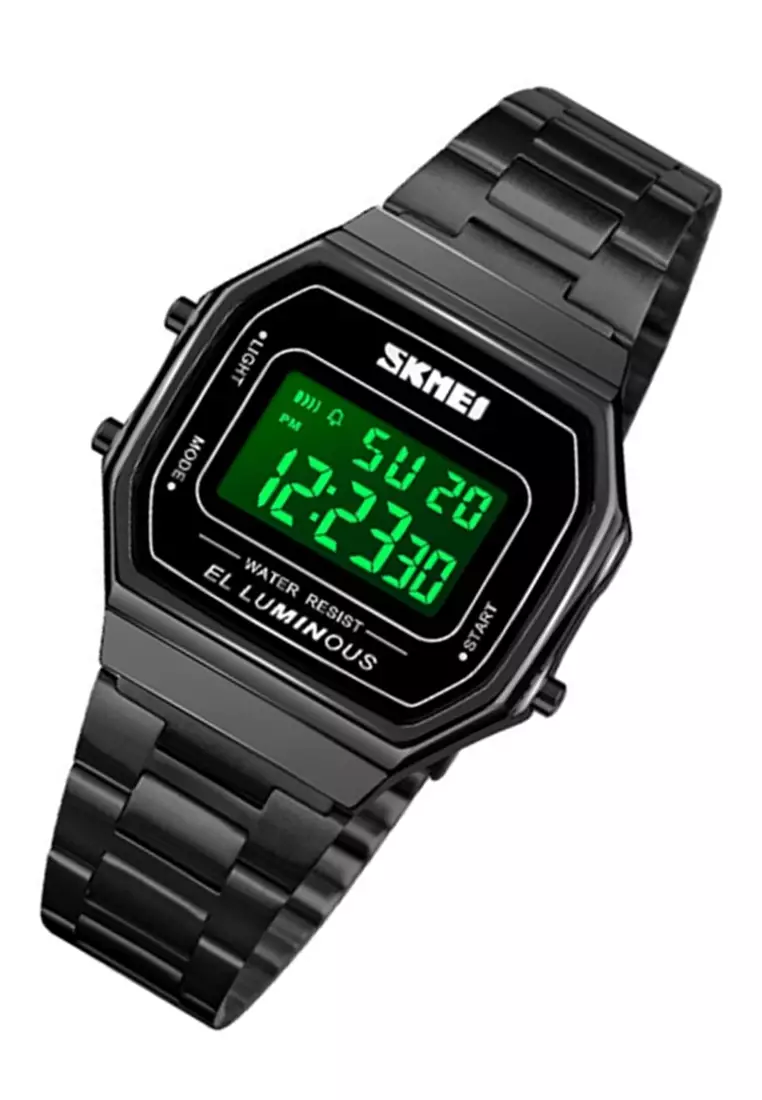 Jam Tangan Digital Pria Waterproof Many Function Strap Tali Material Stainless Steel VRO132 ORIGINAL