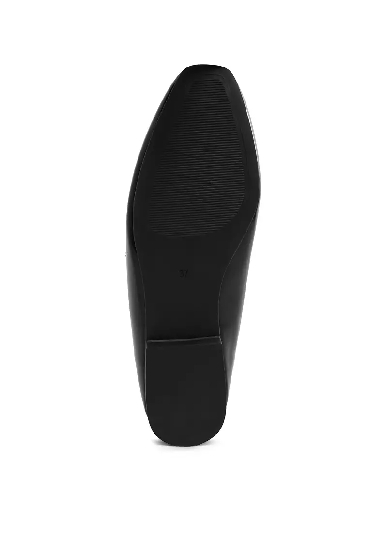 黑色平跟樂福鞋