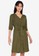 ZALORA BASICS green Puff Sleeves Knee Length Dress 99B31AA1B8D719GS_4