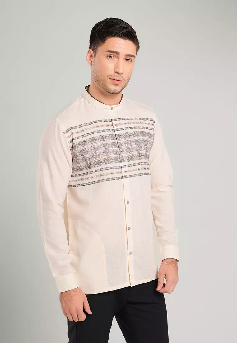 MOC Kemeja Koko Lengan Panjang Pria SERGE - KHAKI