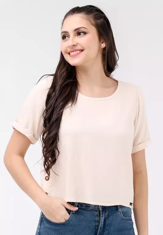 Textured Woven Short Sleeves Blouse
