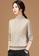A-IN GIRLS beige Simple Striped Half Turtleneck Sweater 1E9F2AADB53306GS_3