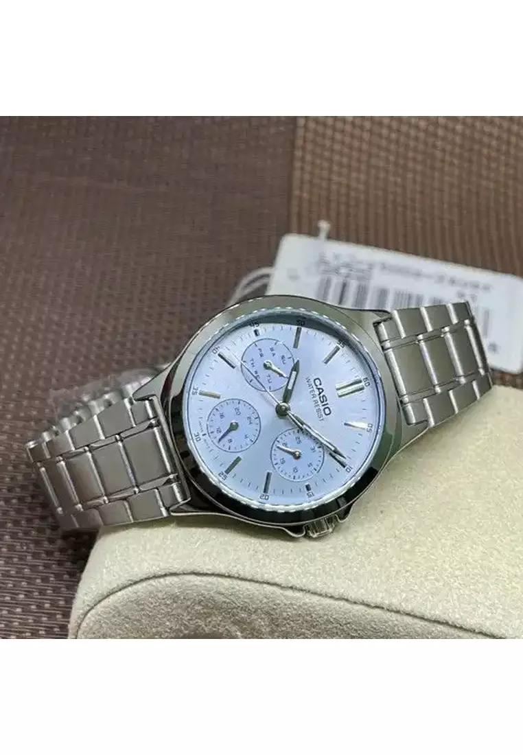 Couple's Analog Watch MTP/LTP-V300D-2A Stainless Steel Band Pair Watch