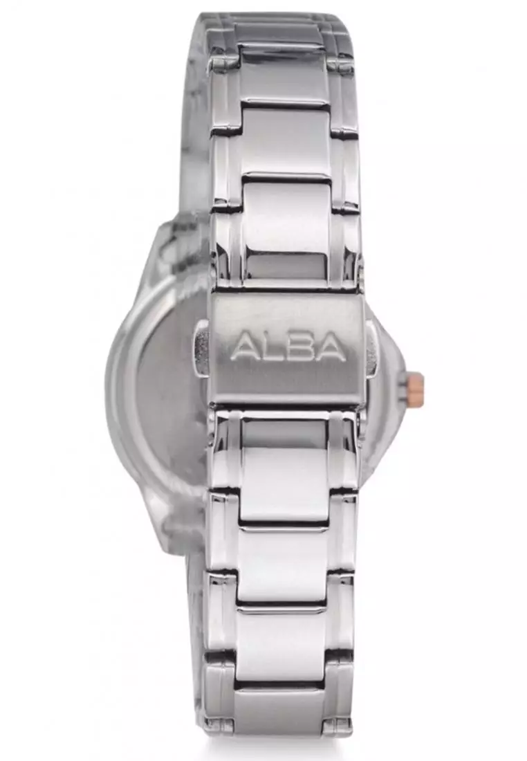 Jam Tangan Wanita Alba Original Garansi Resmi Strap Stainless Steel Silver AH7F35 AH7F35X1 Silver