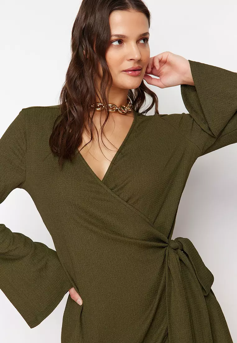 Woven Tie Mini Beach Dress