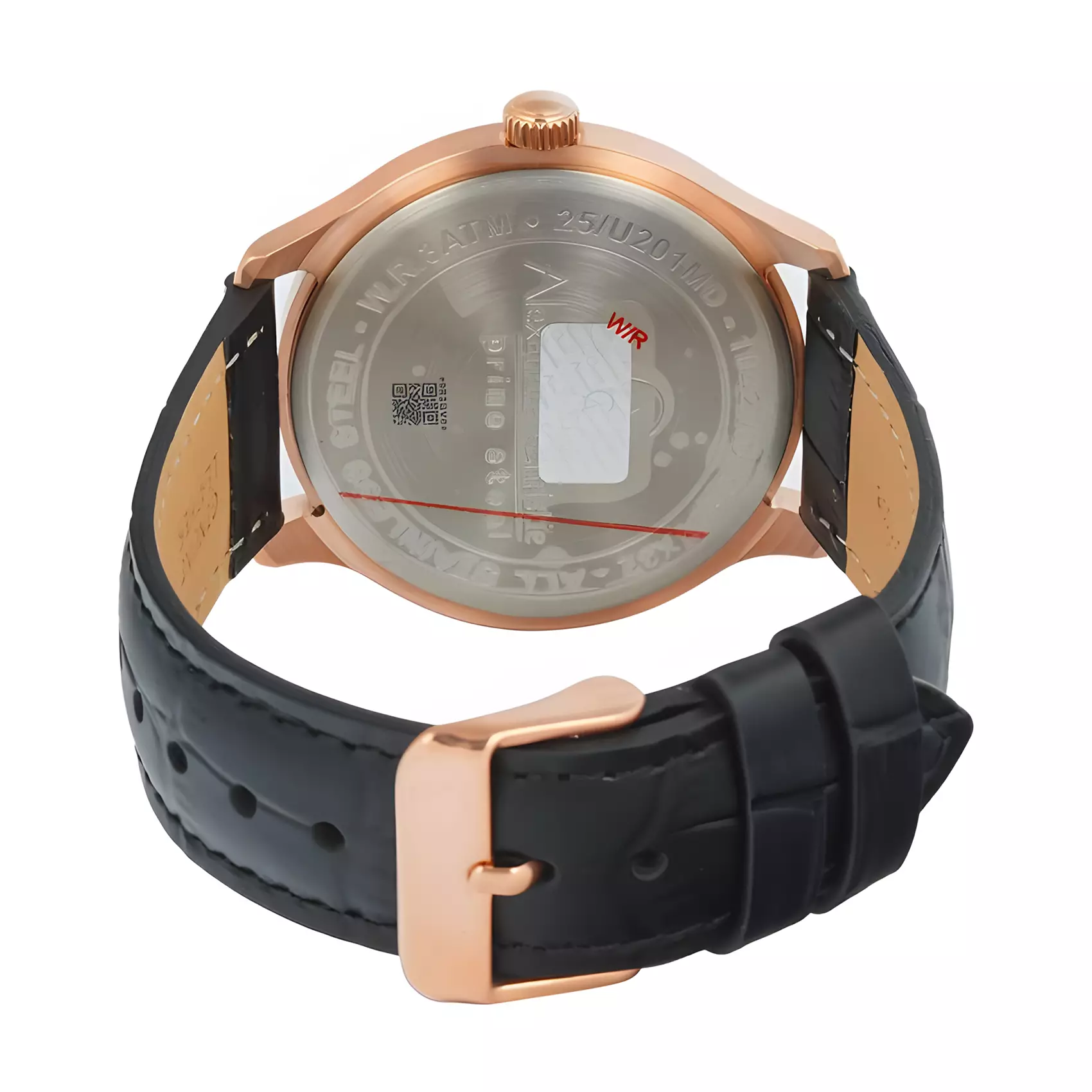 Alexandre Christie Primo Steel - Jam Tangan Analog Pria - Rose Gold Case - Black Leather Strap - 1042 MDLRGSL