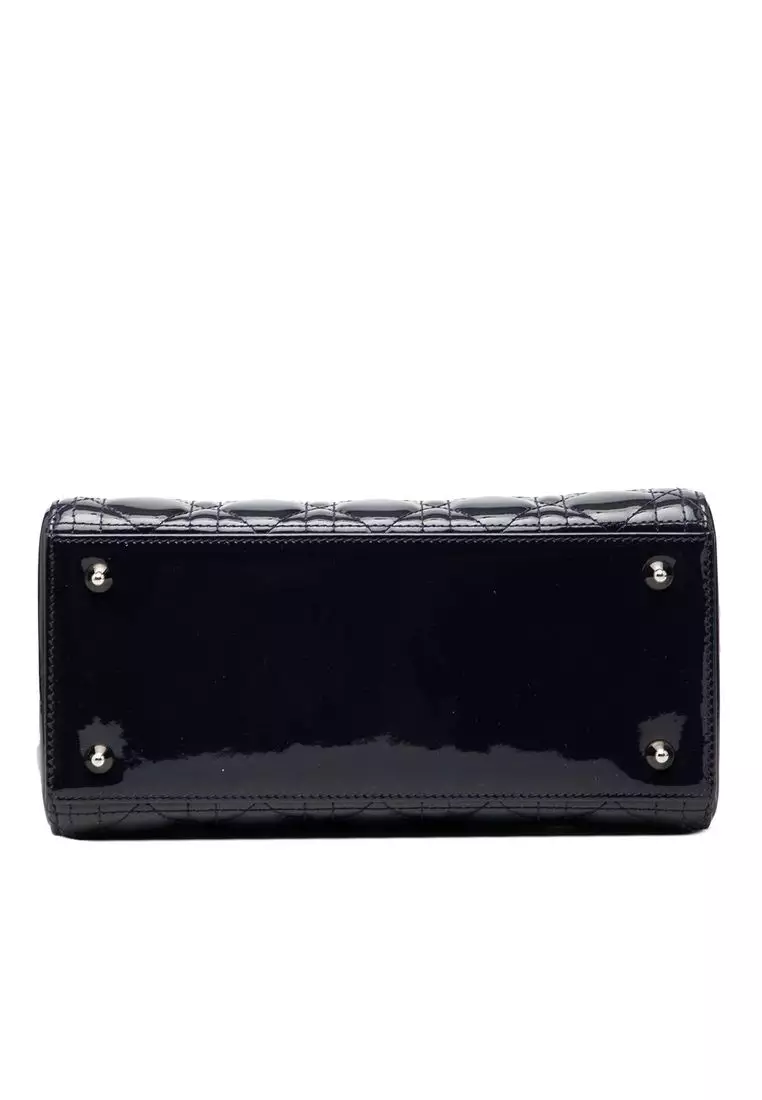 Pre-Loved Dior Medium Patent Cannage Lady Dior