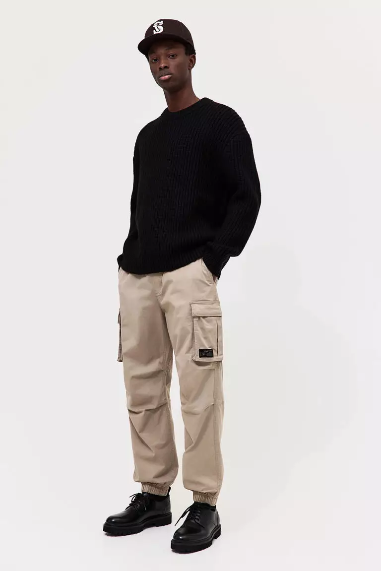 Relaxed Fit Cotton cargo joggers
