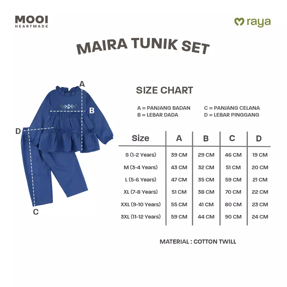 Mooi Setelan Anak Perempuan Raya Collection Maira Tunik Set - Khaki