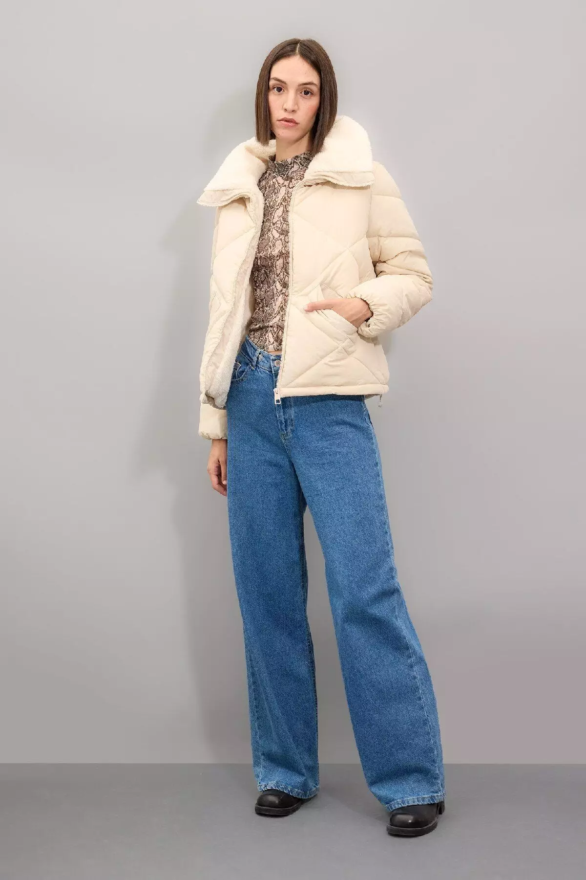 Faux Fur Inside Puffer Jacket
