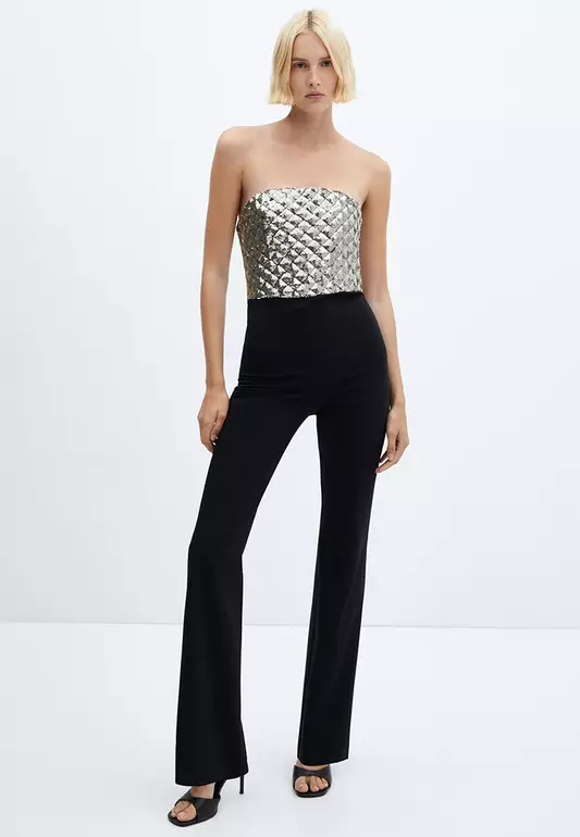 Sequined Strapless Jumpsuit