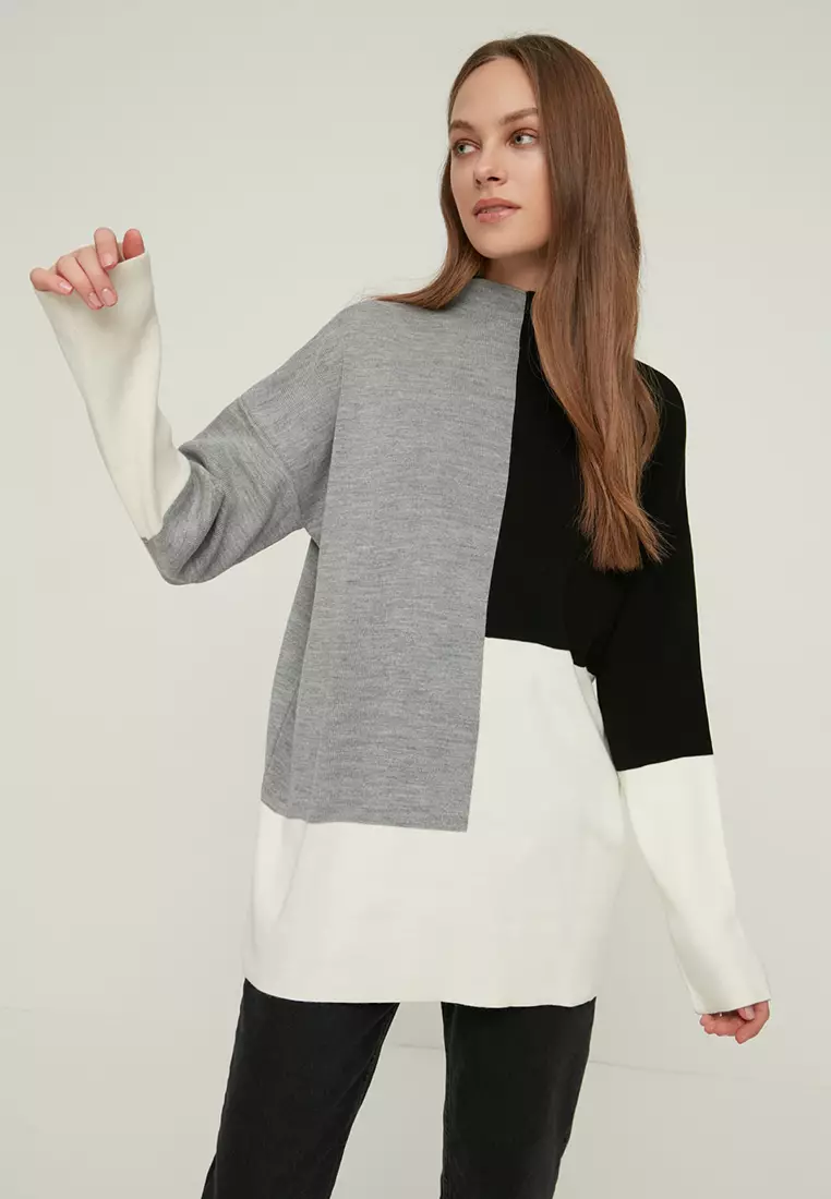 Colour Block Knitted Sweater
