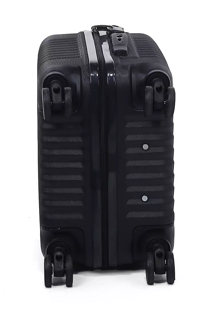 Carlton Koper Unisex Size 20 Inch Travel Bag Large Compartment Kunci Kode Angka Material Fiber ABS ORIGINAL - Black