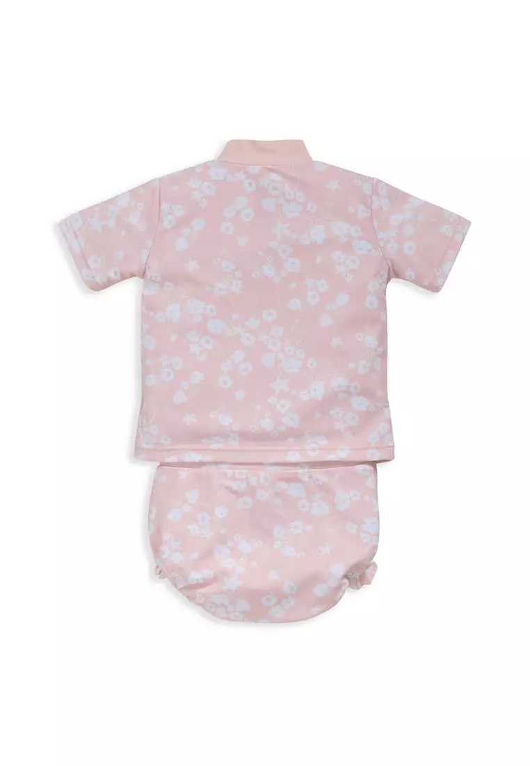 2 Piece Floral All Over Print Rash Suit