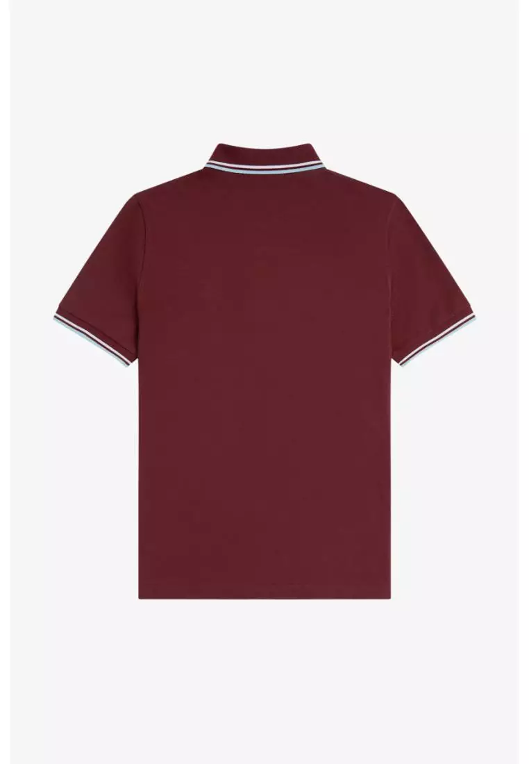 Fred Perry M12 Twin Tipped Fred Perry Shirt (Maroon / White / Ice)