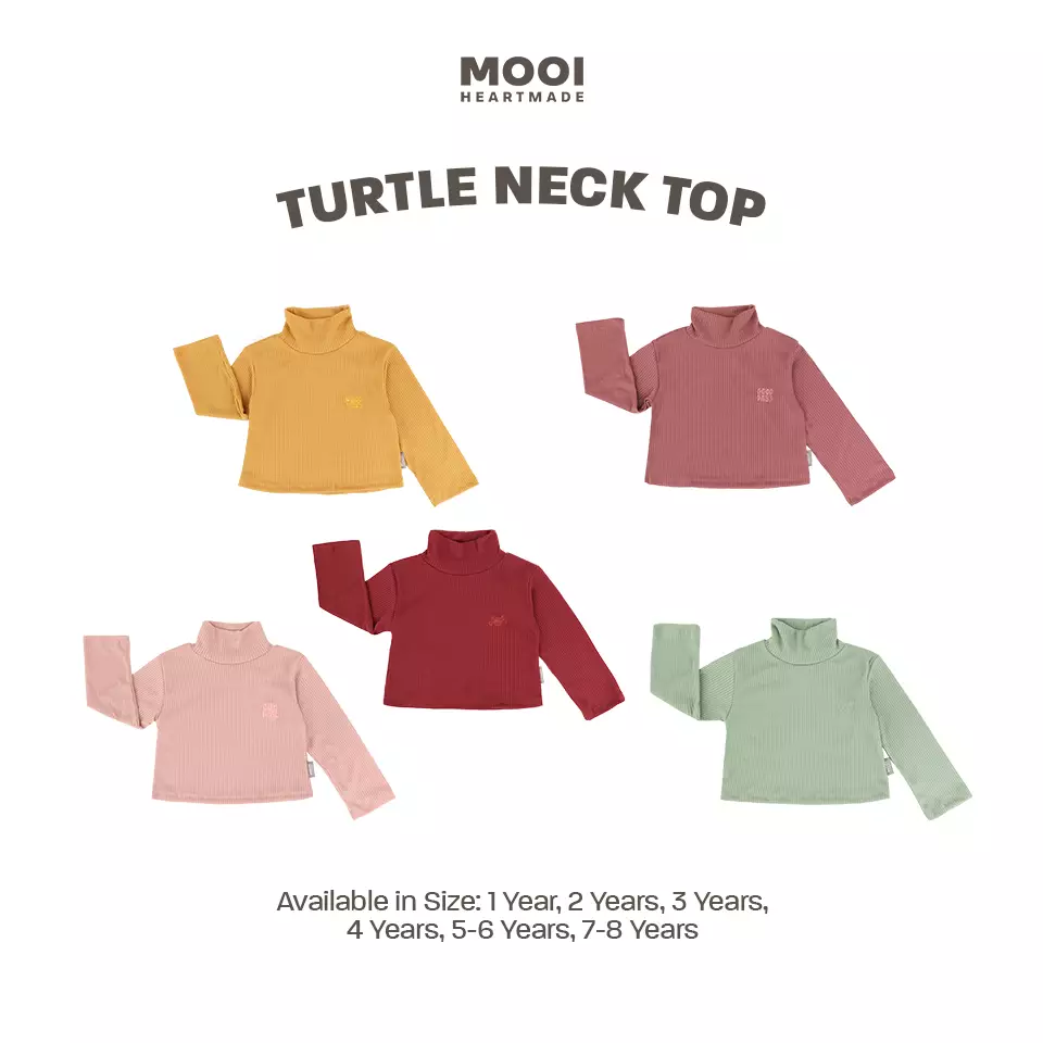 Mooi Atasan Anak Turtle Neck Top - Marigold