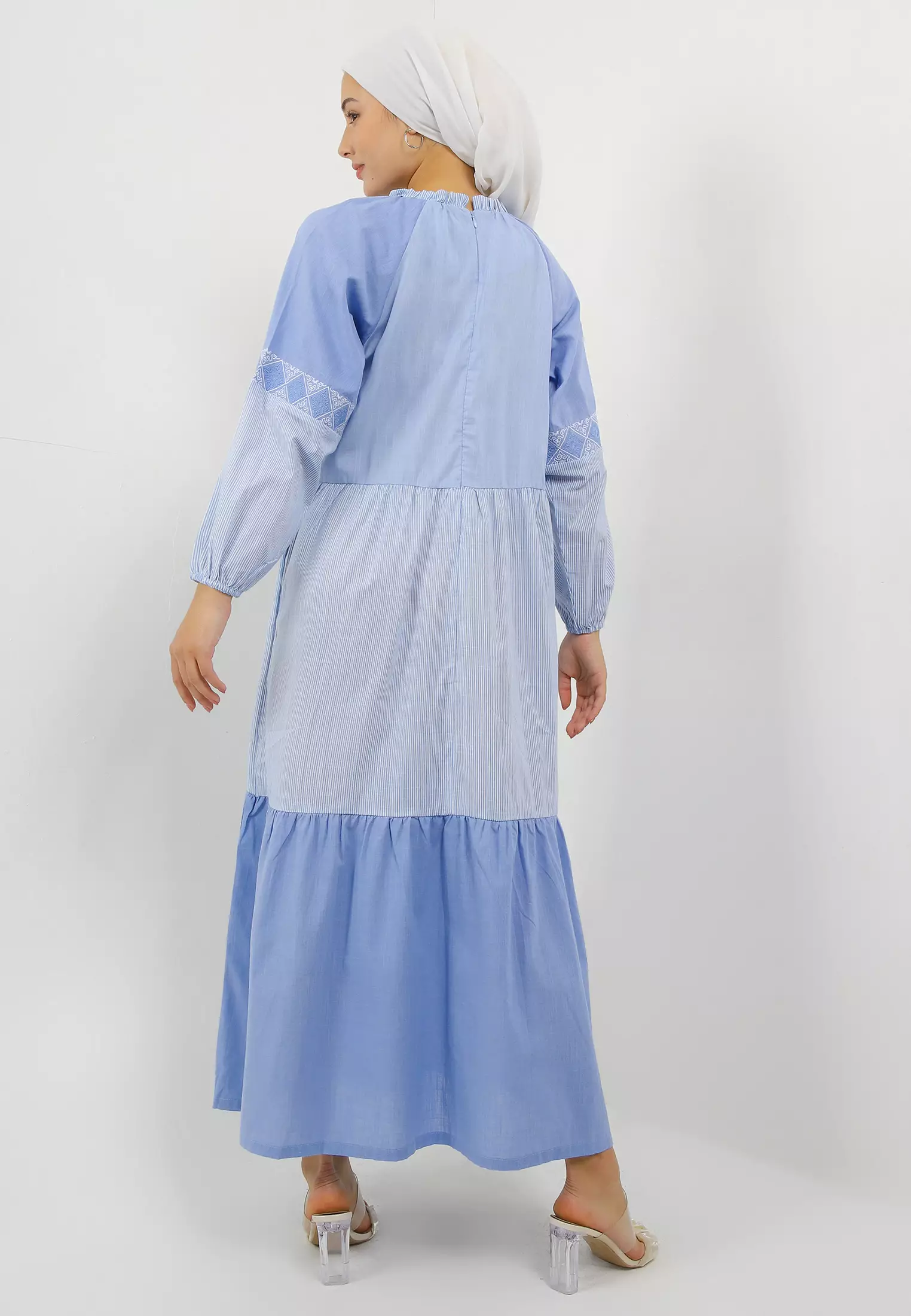 MFMW Alix Dress Gamis Biru Motif Salur