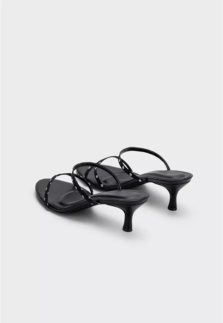 Sandal Tumit Kecil Bertali dengan Cloudfoam低跟云朵泡沫细带拖鞋