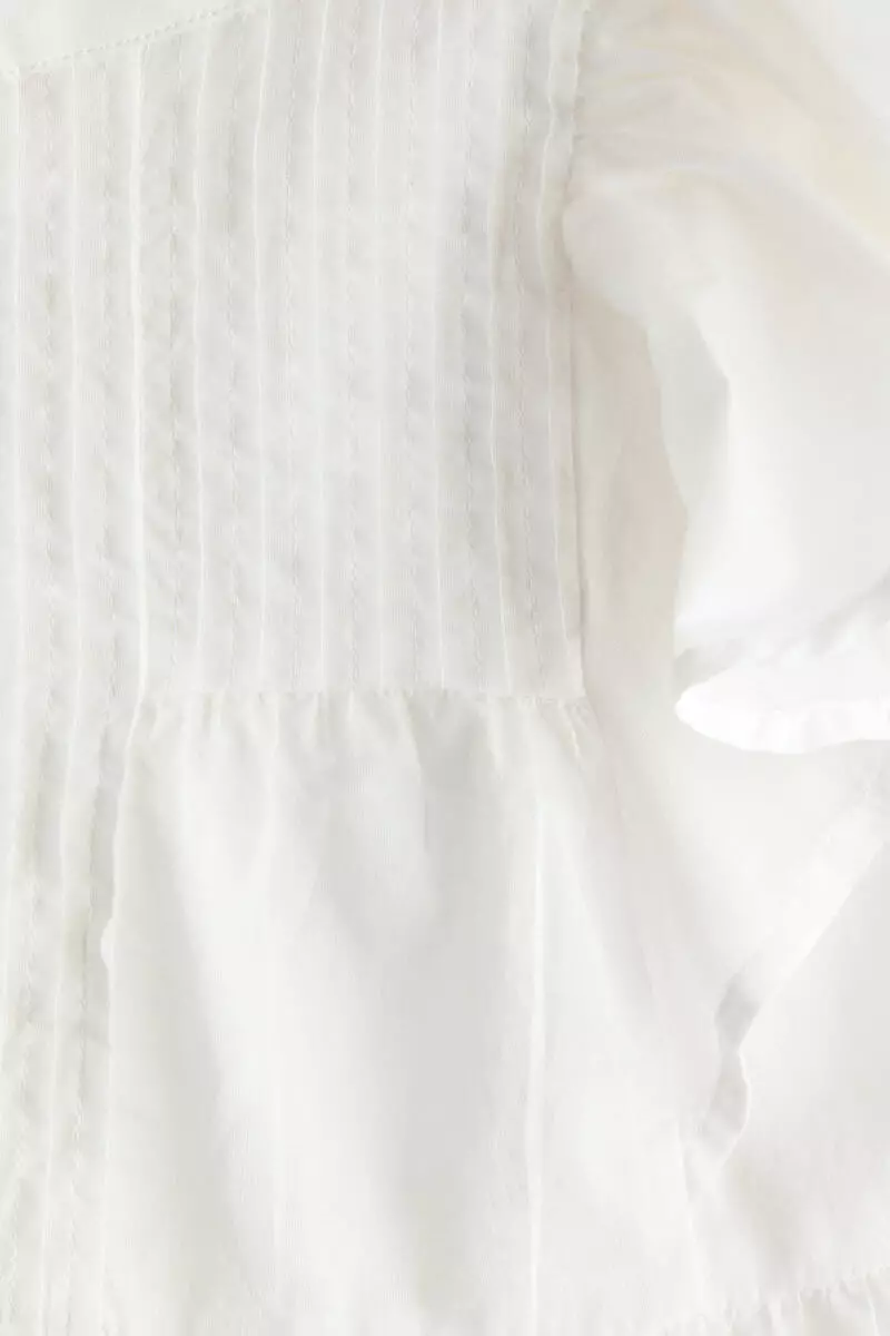Frill-trimmed cotton top
