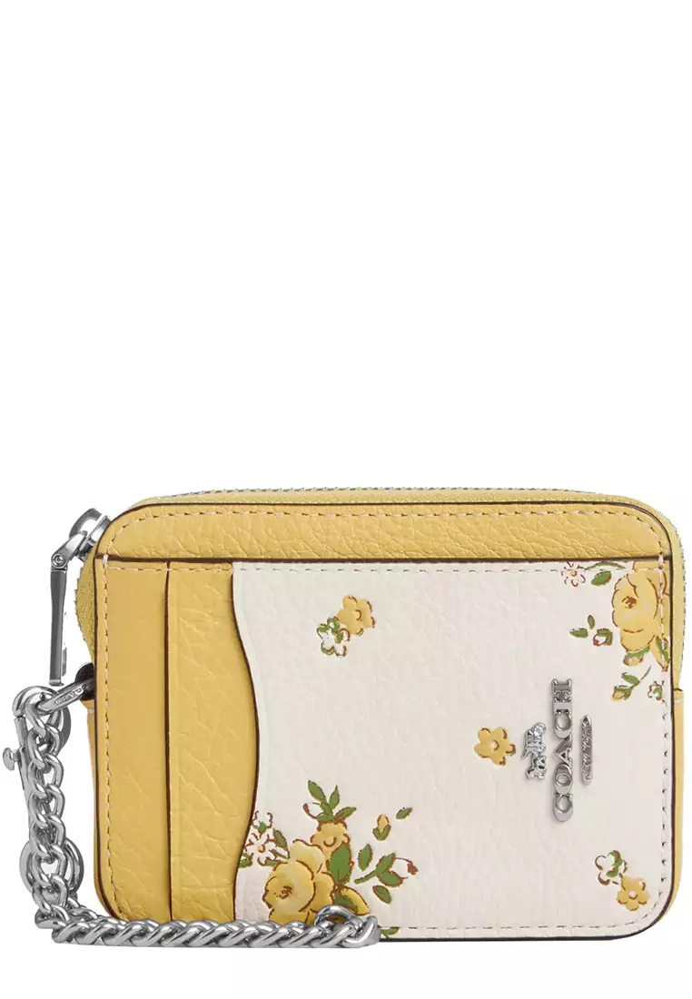 Buy Coach Zip Card Case With Floral Print in Chalk Multi CAU44