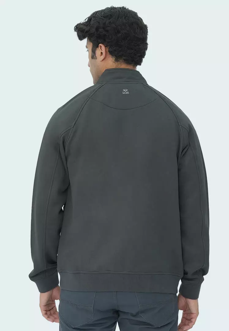 LGS - Jaket Casual - Stand Collar - Full Zipper - Abu - JJK.555.205.002.C