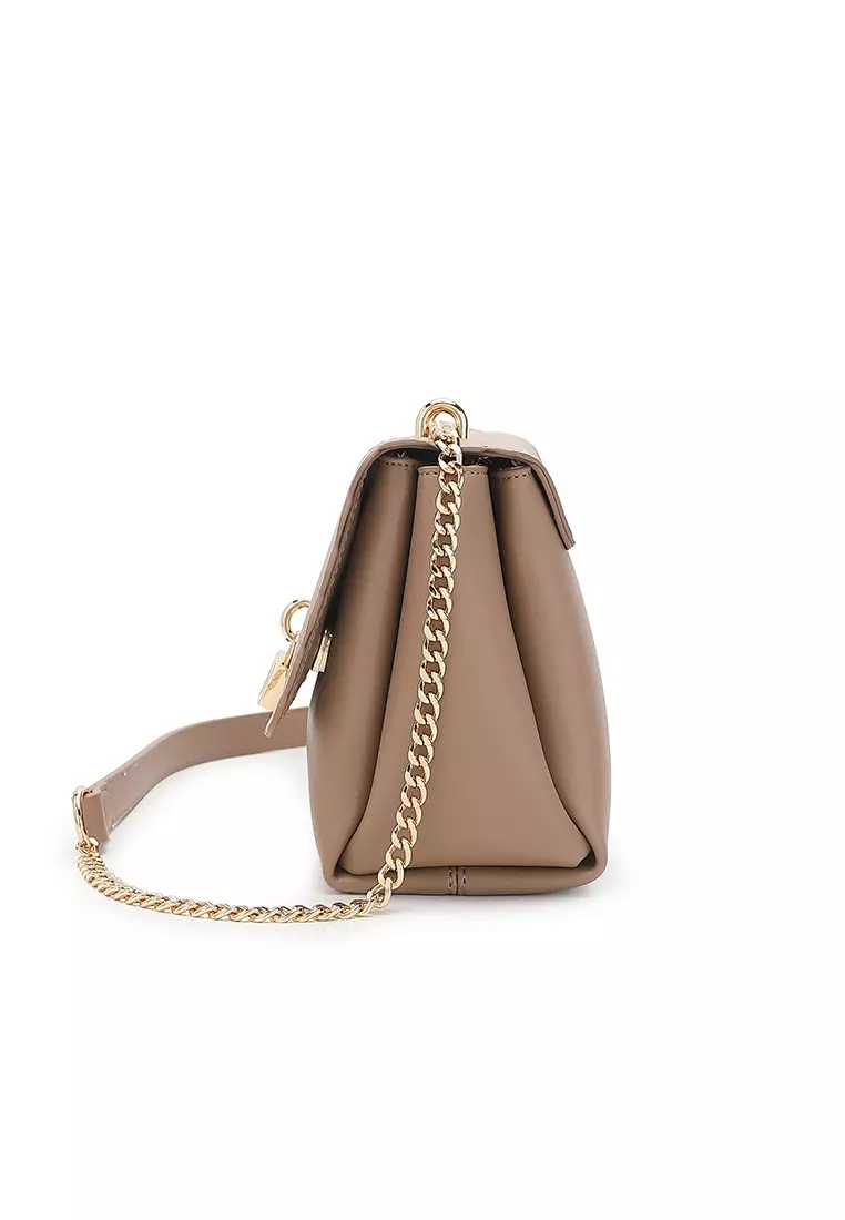 Women's Chain Shoulder Bag / Sling Bag / Crossbody Bag (Tas Bahu Wanita / Tas Selempang Wanita) - Cokelat