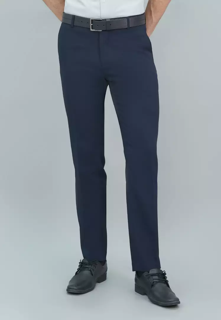 Johnwin - Gosen Pants - Celana Kerja - Celana Formal - Reguler Fit - Polyester - Navy - F.992.008.167.C