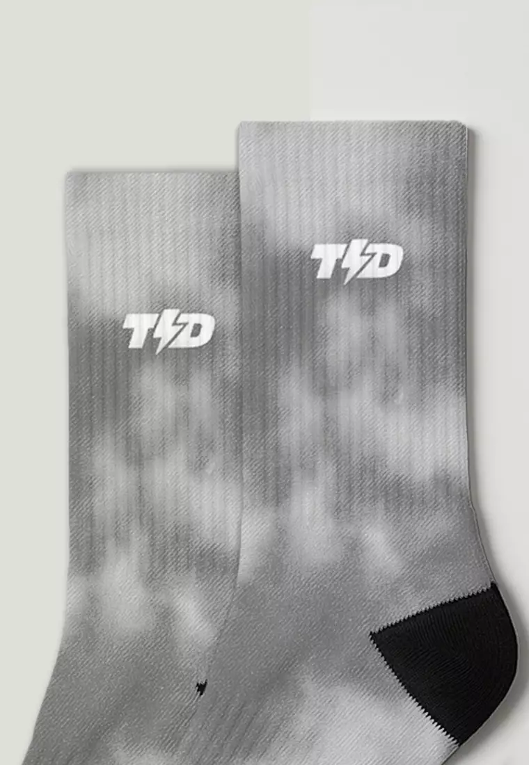 ABA27 Kaos Kaki Wanita Abu Tie Dye TdBolt