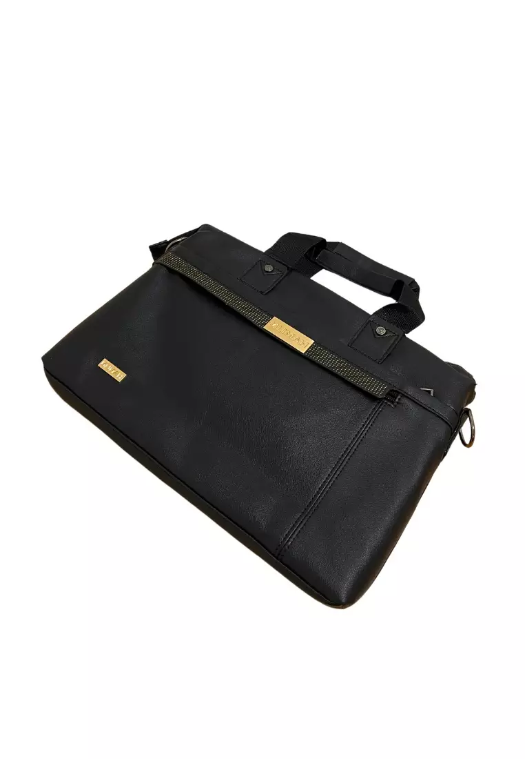 Edbert Tas Kerja Selempang Pria Large Storage Handmade Design Elegant Material Leather ORIGINAL - Black