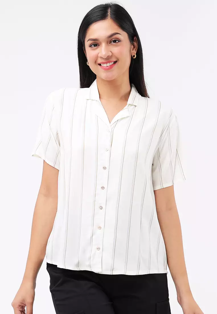Buy Freego Ladies Woven Printed Rayon Short Sleeve Shirt 2025