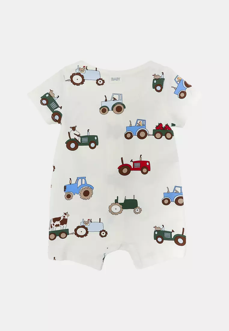 The Short Sleeves Zip Romper