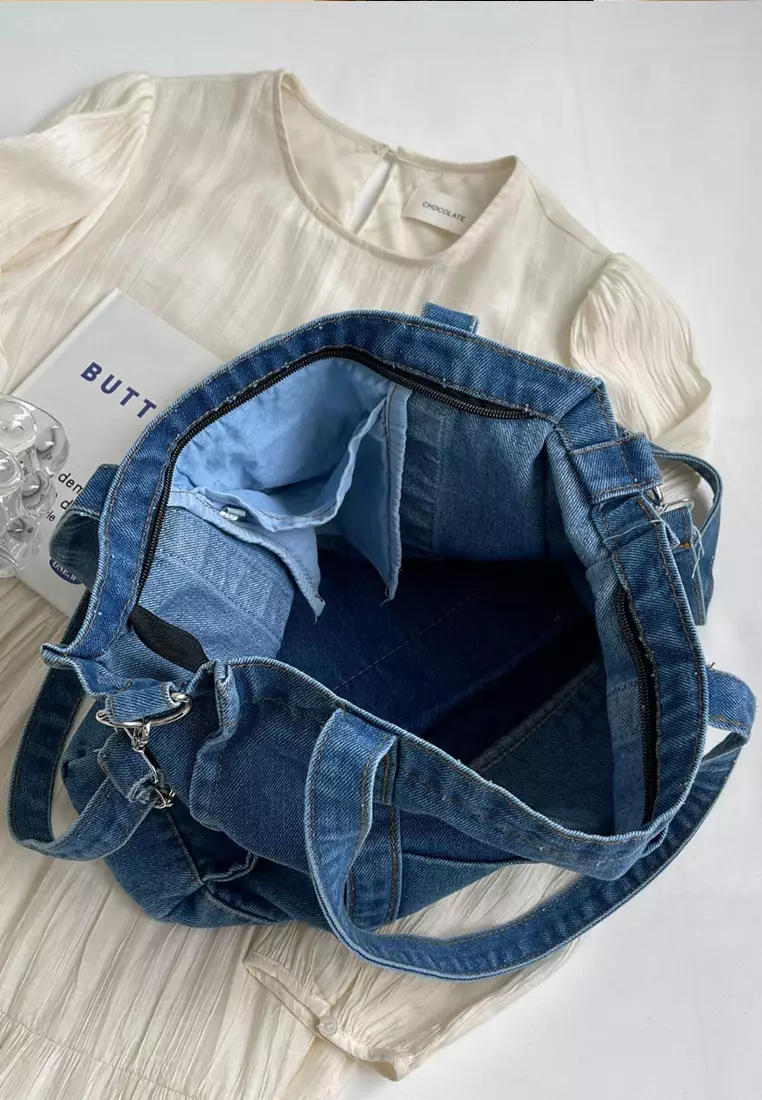 牛仔布休閒日系單肩包