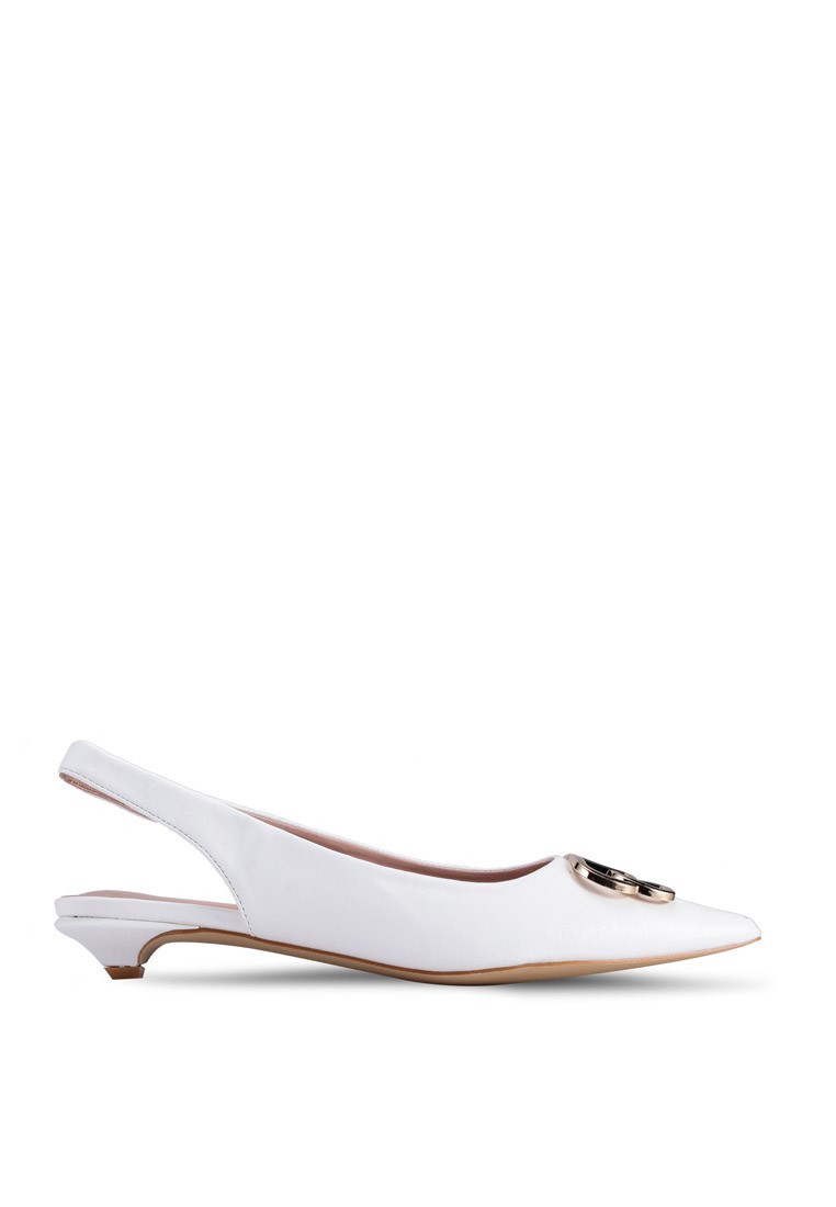 Pointy Toe Kitten Slingback Heels