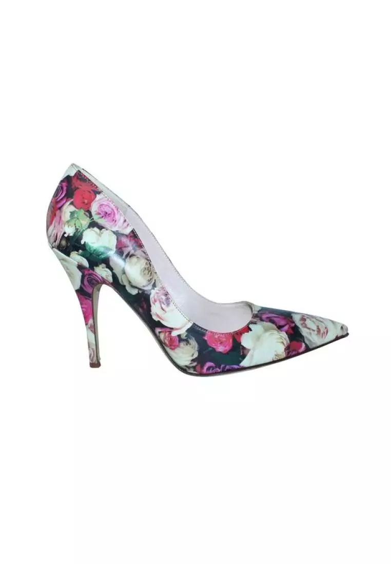 Floral pointed cheap toe pumps